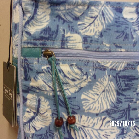 NWT, Myra Bag Co Blue Canvas Purse with Leather Trim - Picture 3 of 7